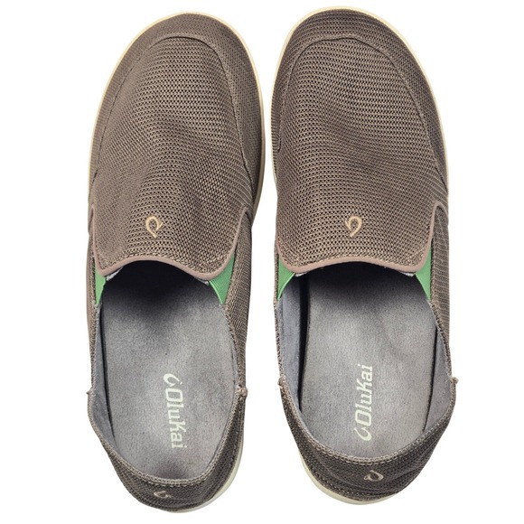 OluKai Nohea Mesh Mens Size 12 Dark Wood Clay Excellent 10188-13AP Slip-On Shoes - Picture 5 of 11